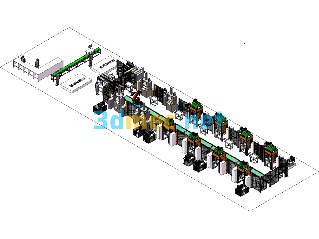 100 Tons Hydraulic Press Automation Workshop Layout SolidWorks 3D Model Free Download