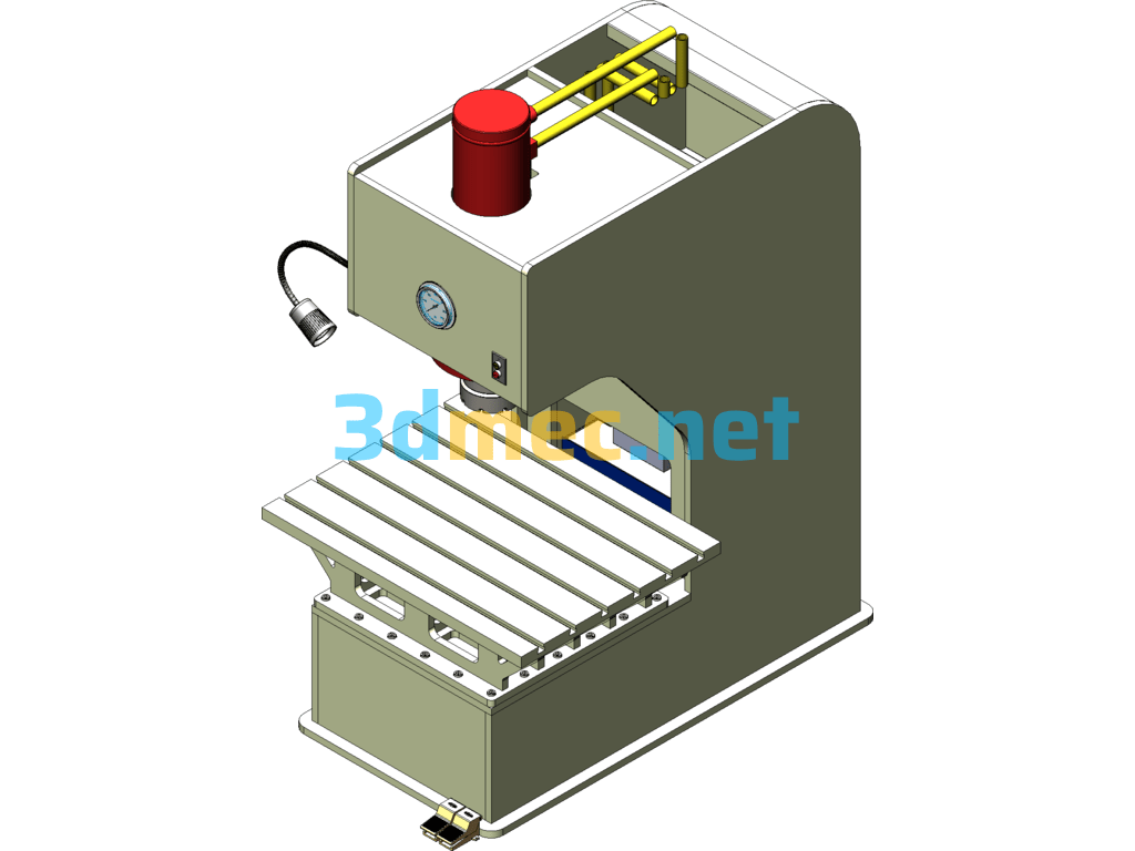 100-Ton Foot-Operated Vertical Press SolidWorks 3D Model Free Download