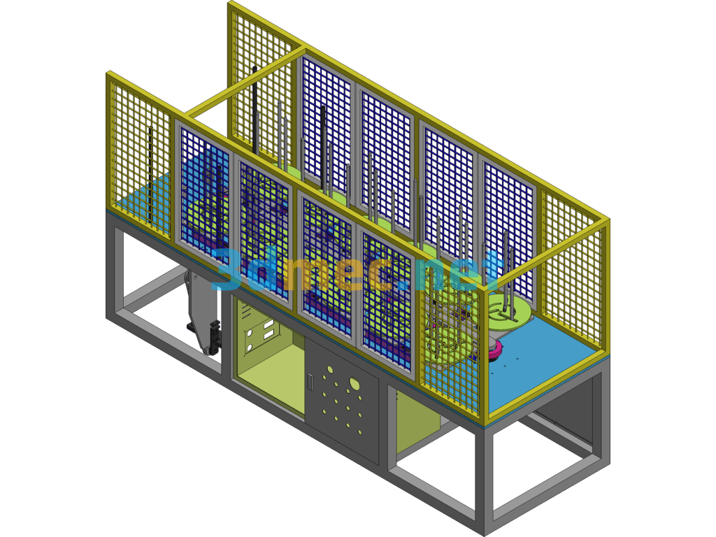 12-Station Circulation Conveyor SolidWorks 3D Model Free Download