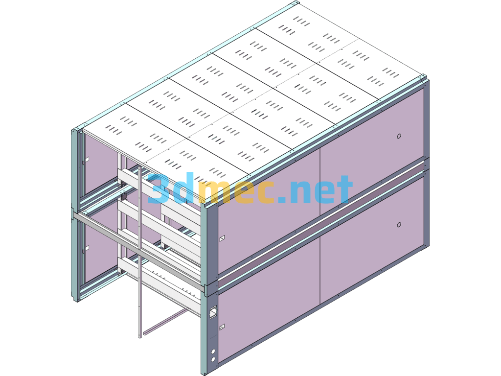 200ah-250ah Battery Cabinet Part Series SolidWorks 3D Model Free Download