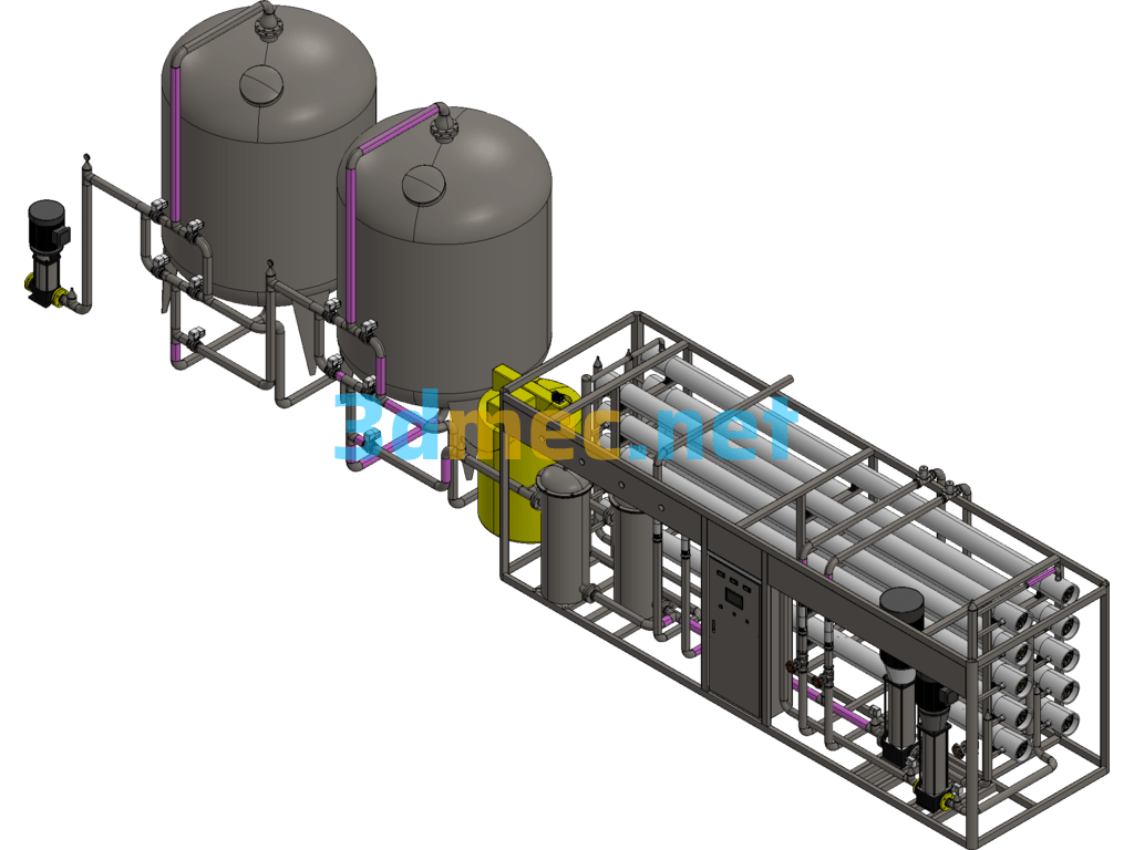 20T Double-Stage Water Treatment Equipment Exported 3D Model Free Download