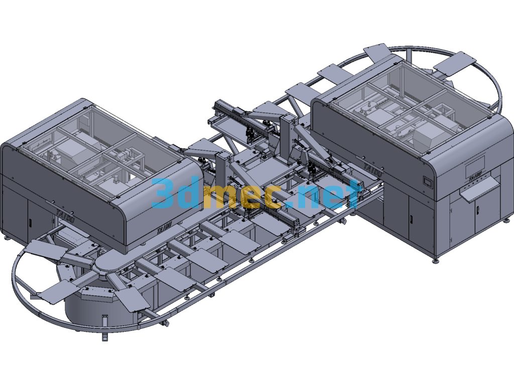 24 Position Oval Printing Machine Drawing Exported 3D Model Free Download