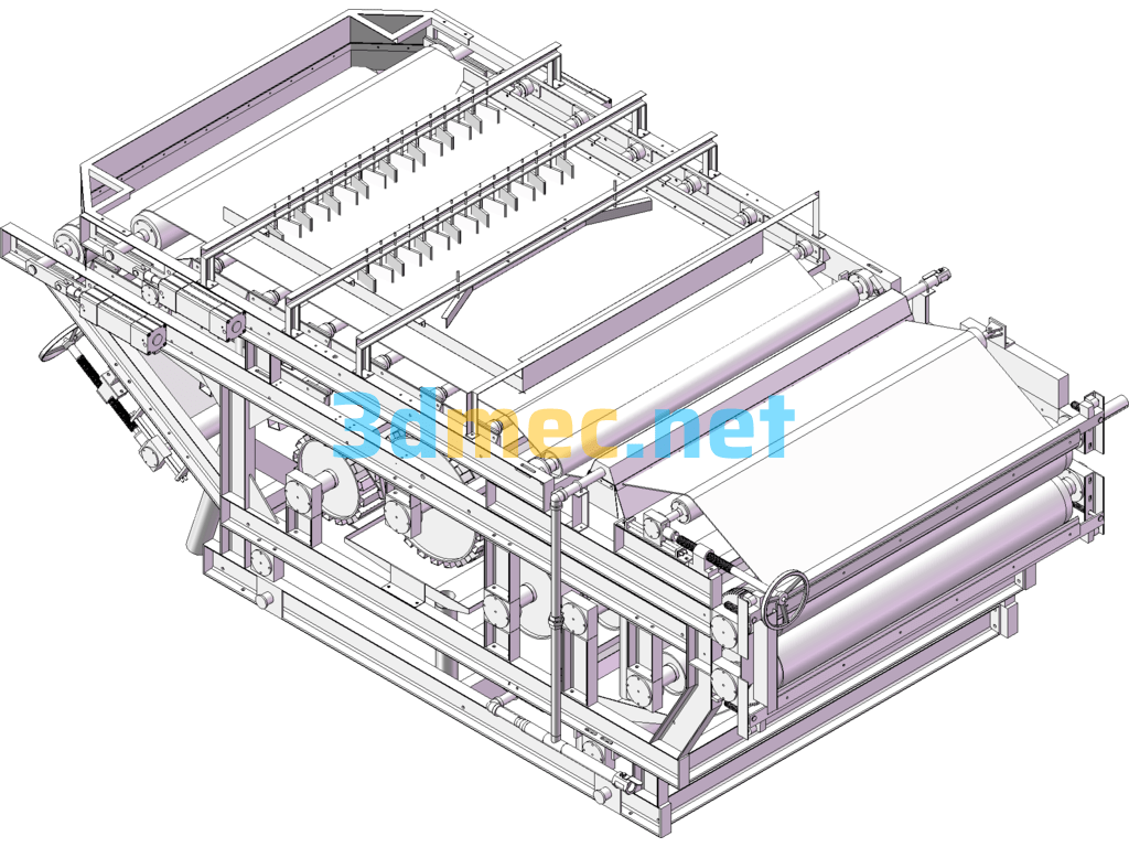 2 Meter Belt Filter Press SolidWorks 3D Model Free Download