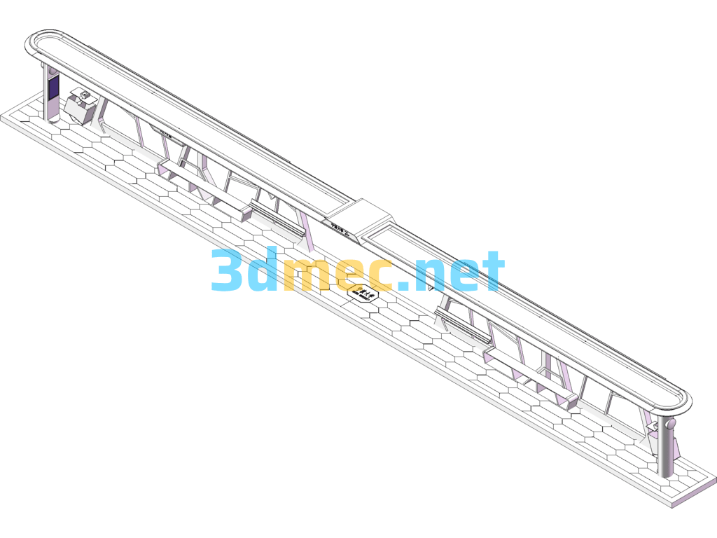 30 Meter Bus Shelter SolidWorks 3D Model Free Download
