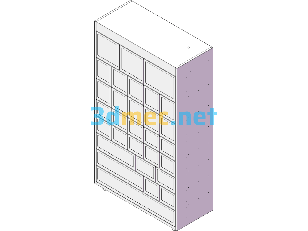 30 Door Lattice Cabinet SolidWorks 3D Model Free Download
