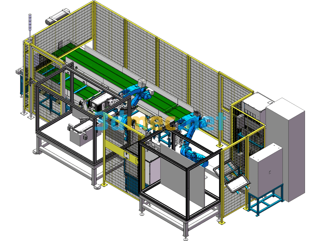 3C Industry (European) Door Body Automatic Loading And Unloading Automatic Riveting Production Line SolidWorks 3D Model Free Download