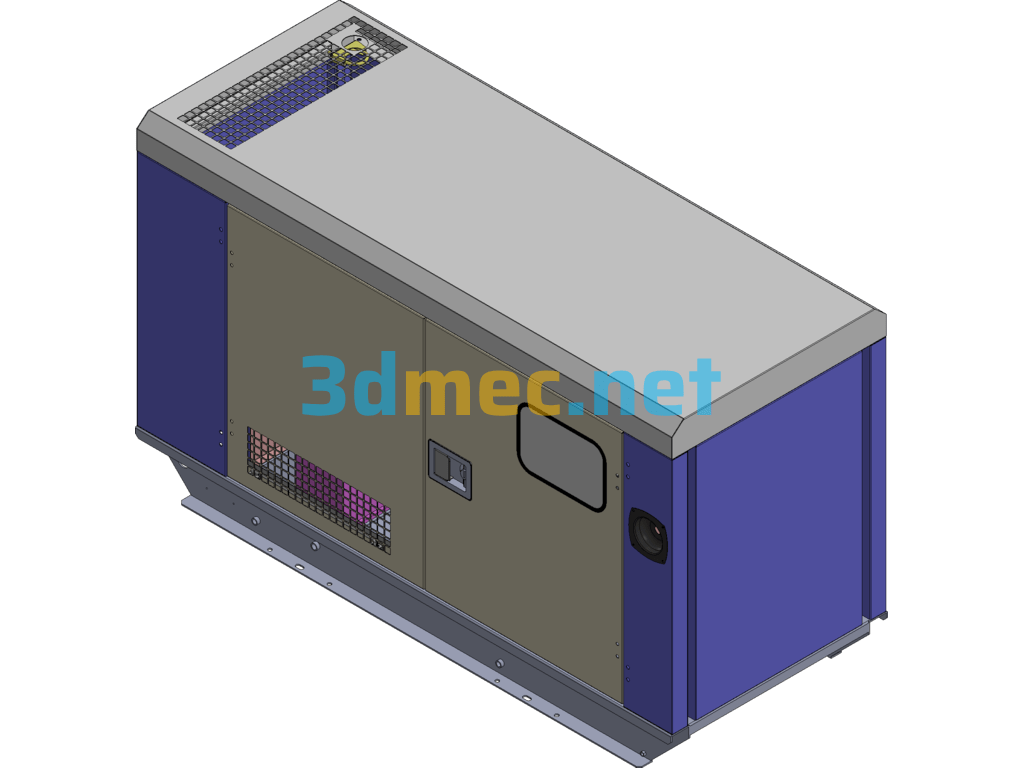 400 Series Diesel Generator Set Assembly Internal Structure Exported 3D Model Free Download