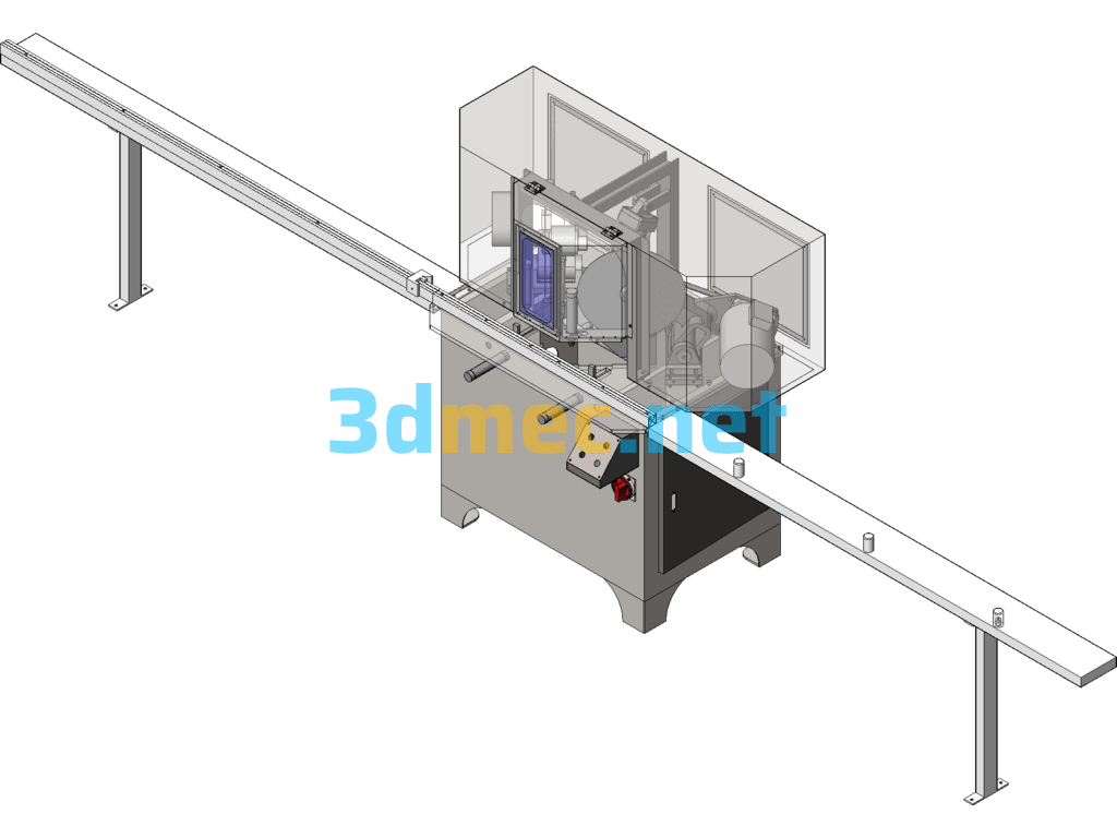 45 Degree Double Head Saw Aluminum Profile Cutting Machine(In Production) SolidWorks 3D Model Free Download