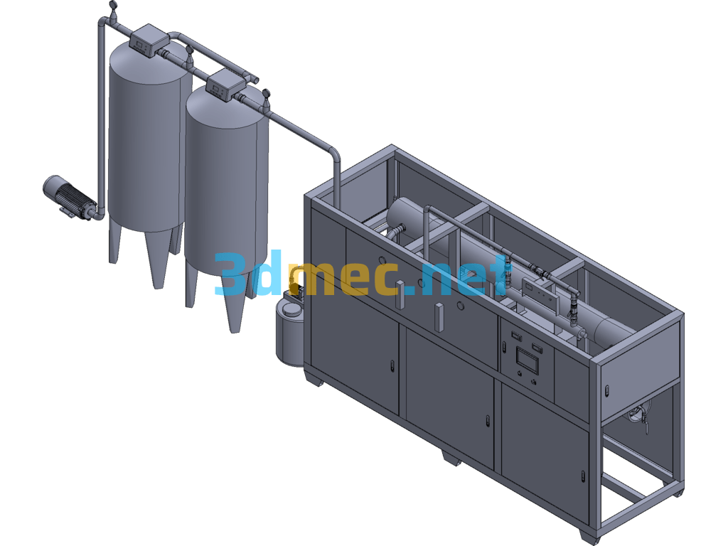 4T/H Single-Stage Reverse Osmosis Treatment Equipment Exported 3D Model Free Download