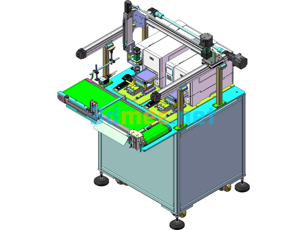 4-Axis Module Printing And Labeling Machine SolidWorks 3D Model Free Download