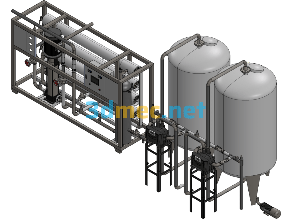 8T Single-Stage Water Treatment Plant Exported 3D Model Free Download