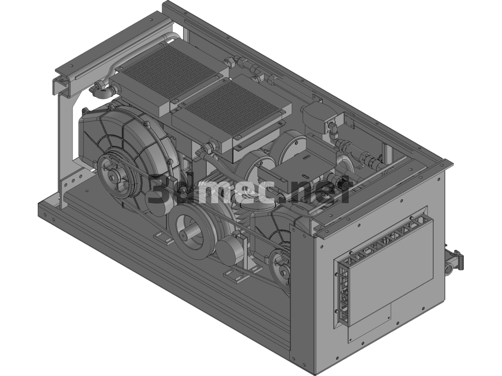 9.5KW Air Compression Plant Design Exported 3D Model Free Download