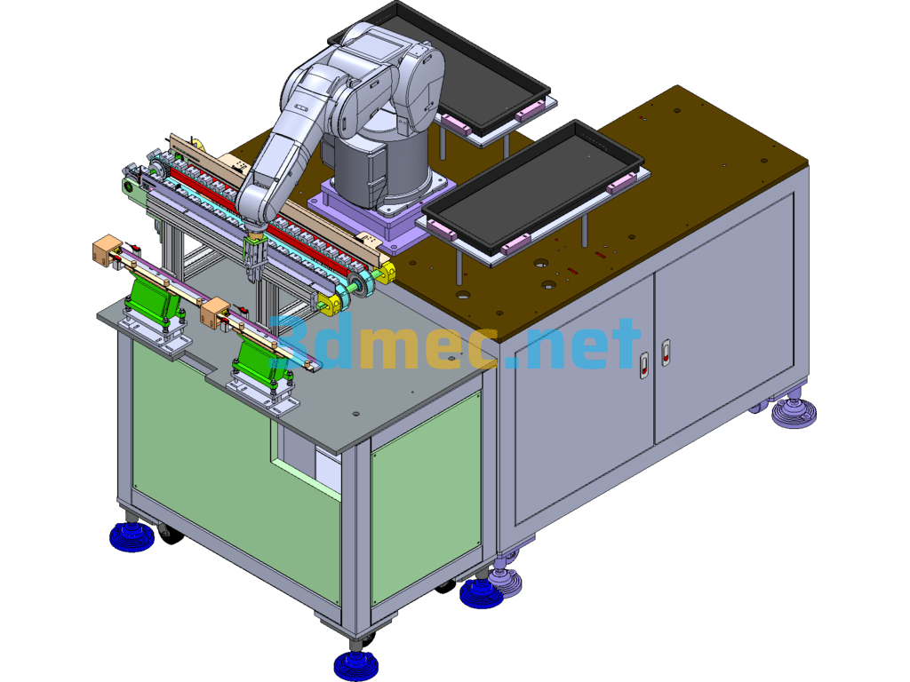 A10-Tray Automatic Loading Gripping Station (With DFM) SolidWorks 3D Model Free Download