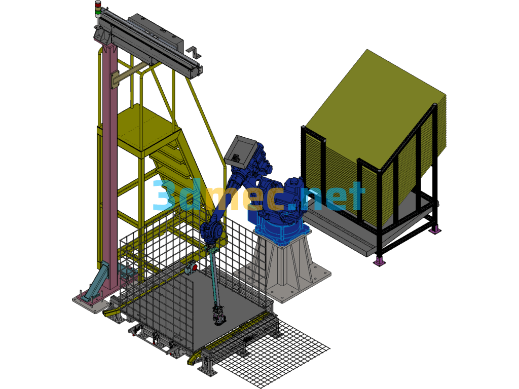CNC Automated Workshop Layout SolidWorks 3D Model Free Download