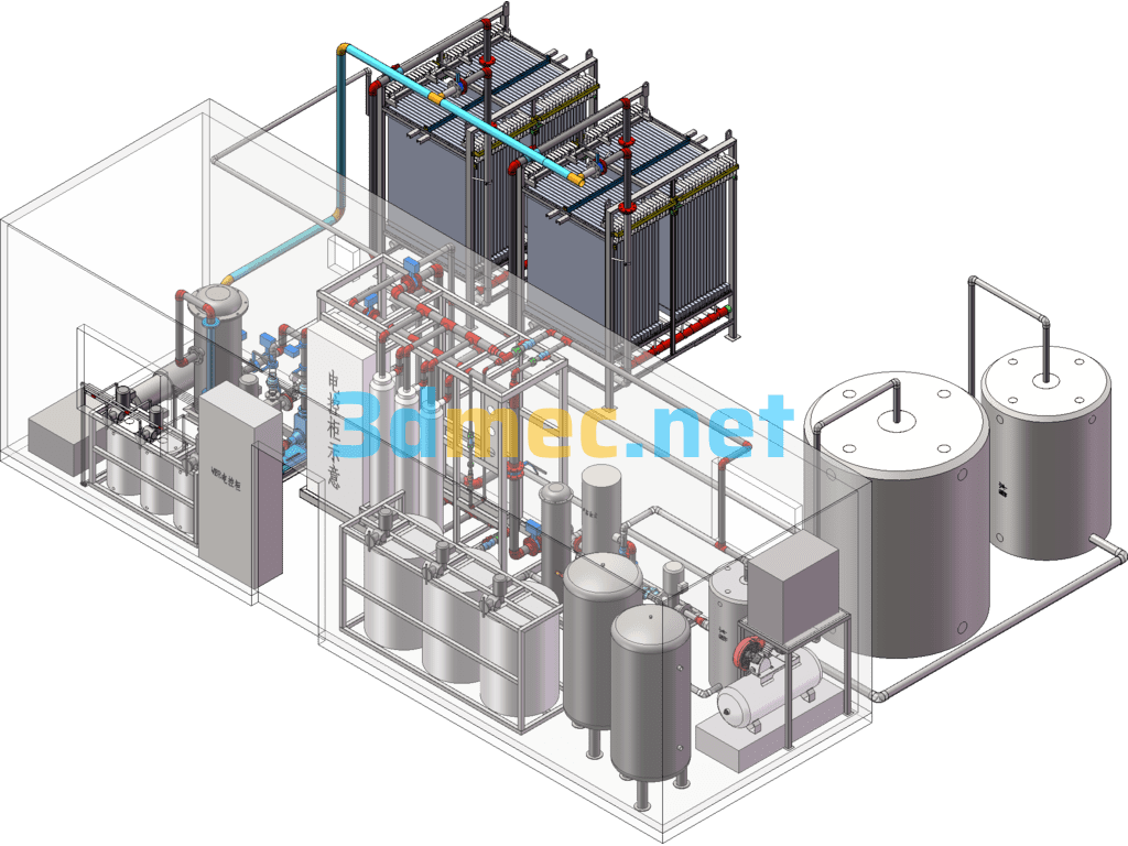 MBR Integrated Wastewater Treatment System (Containerized) SolidWorks 3D Model Free Download