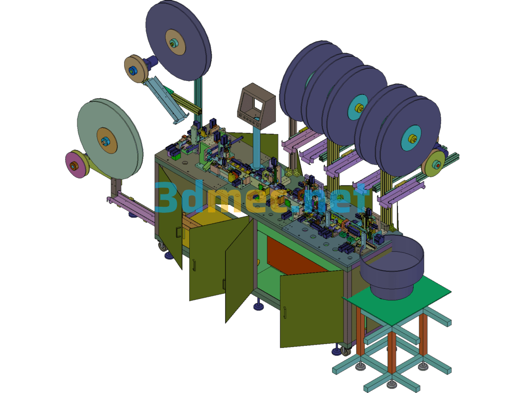 Phone Jack Assembly Machine, Automated Headphone Jack Assembly Machine SolidWorks 3D Model Free Download