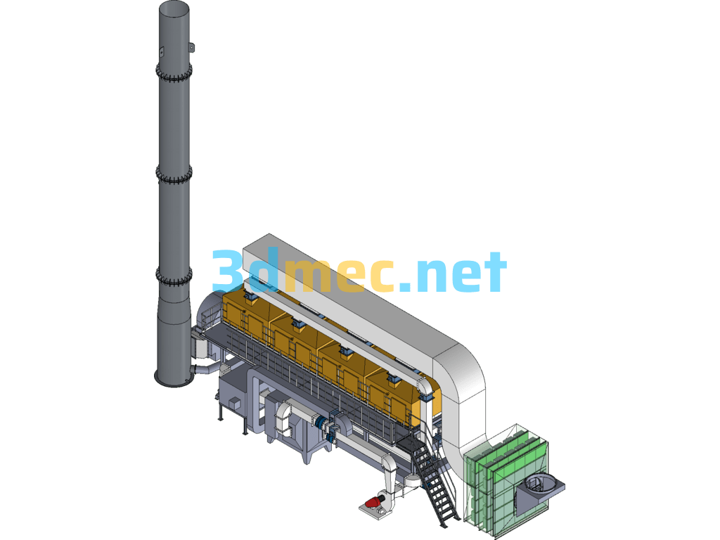RCO Activated Carbon Adsorption Desorption And Catalytic Combustion Equipment SolidWorks 3D Model Free Download