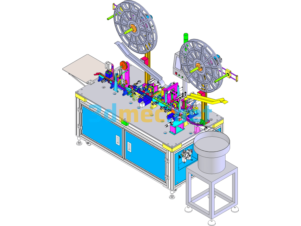 RJ45 180 Degree Vertical Mounting Fixture With Mylar Automatic Machine SolidWorks 3D Model Free Download