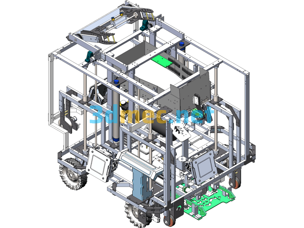 RoboMaster McNamee Wheel Chariot Robot - Engineering Vehicle SolidWorks 3D Model Free Download