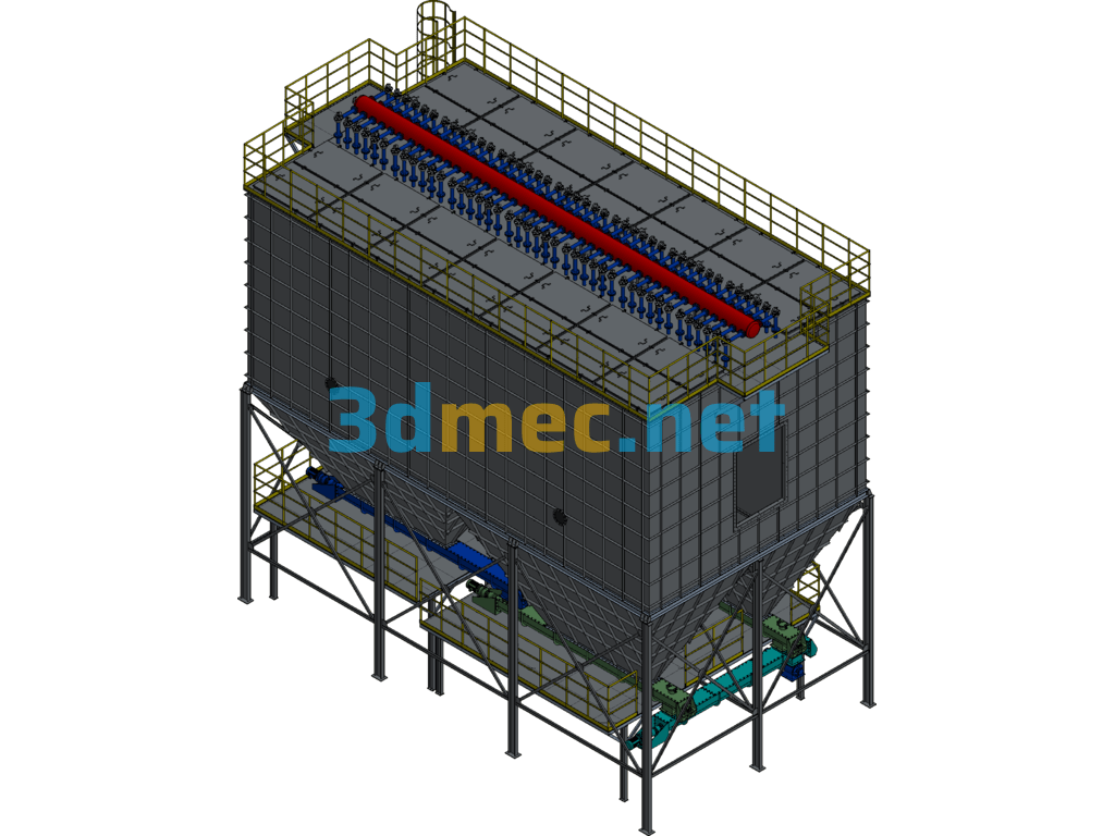 XGHMC6-7×2 Dust Collector (With Detailed Parameters, Can Be Produced) Exported 3D Model Free Download