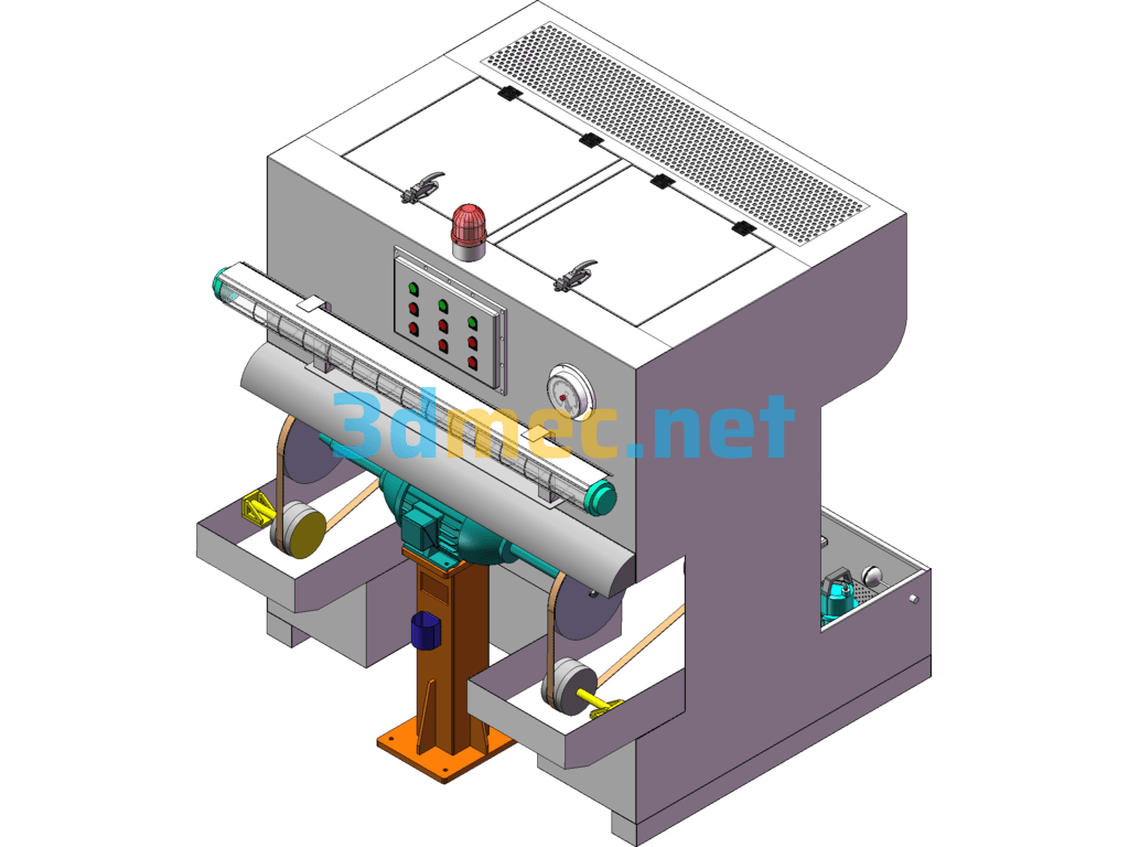 Integrated Dust Removal Belt Polishing Machine SolidWorks 3D Model Free Download