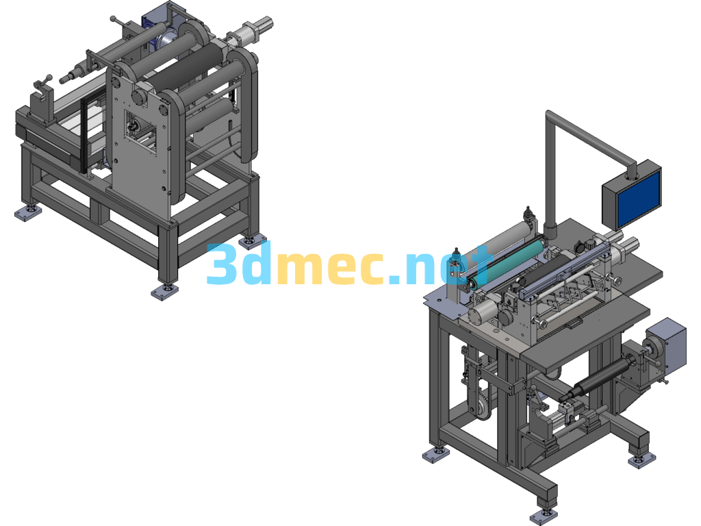 A Coating Machine Head And Tail SolidWorks 3D Model Free Download