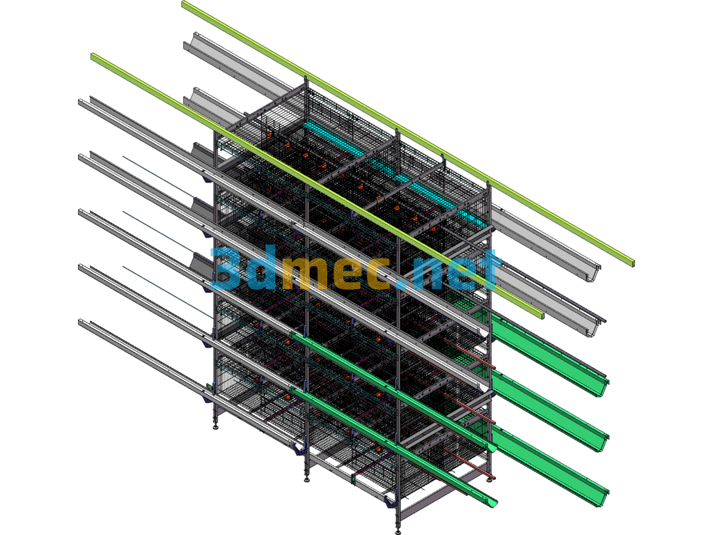 An Automated Chicken Cage Cage SolidWorks 3D Model Free Download