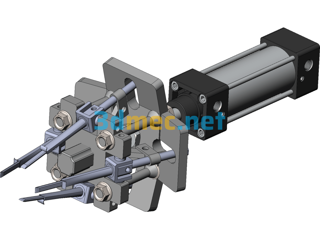 A Kind Of Pneumatic Hole Tray Seedling High-Speed Transplanting Mechanical Claw SolidWorks 3D Model Free Download