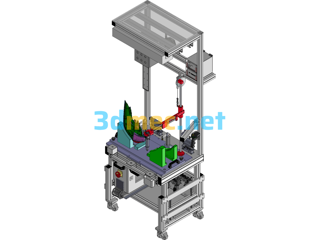Three-Station Lamp Production Assembly Equipment Assembly Line SolidWorks 3D Model Free Download