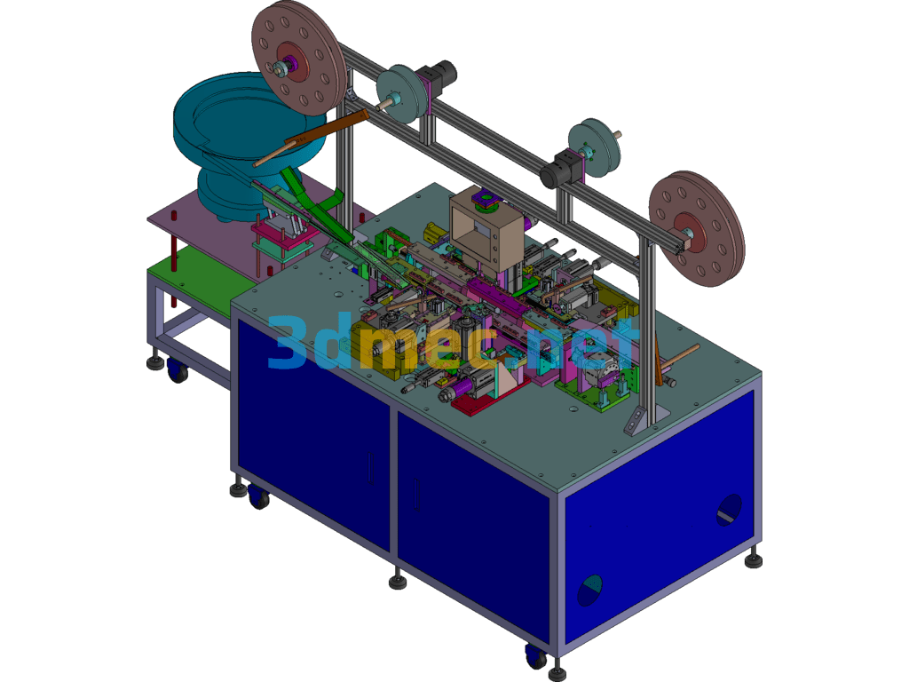 Upper And Lower Four-Row Terminal Connector Automatic Machine (Mass Production Machine + Production BOM) SolidWorks 3D Model Free Download