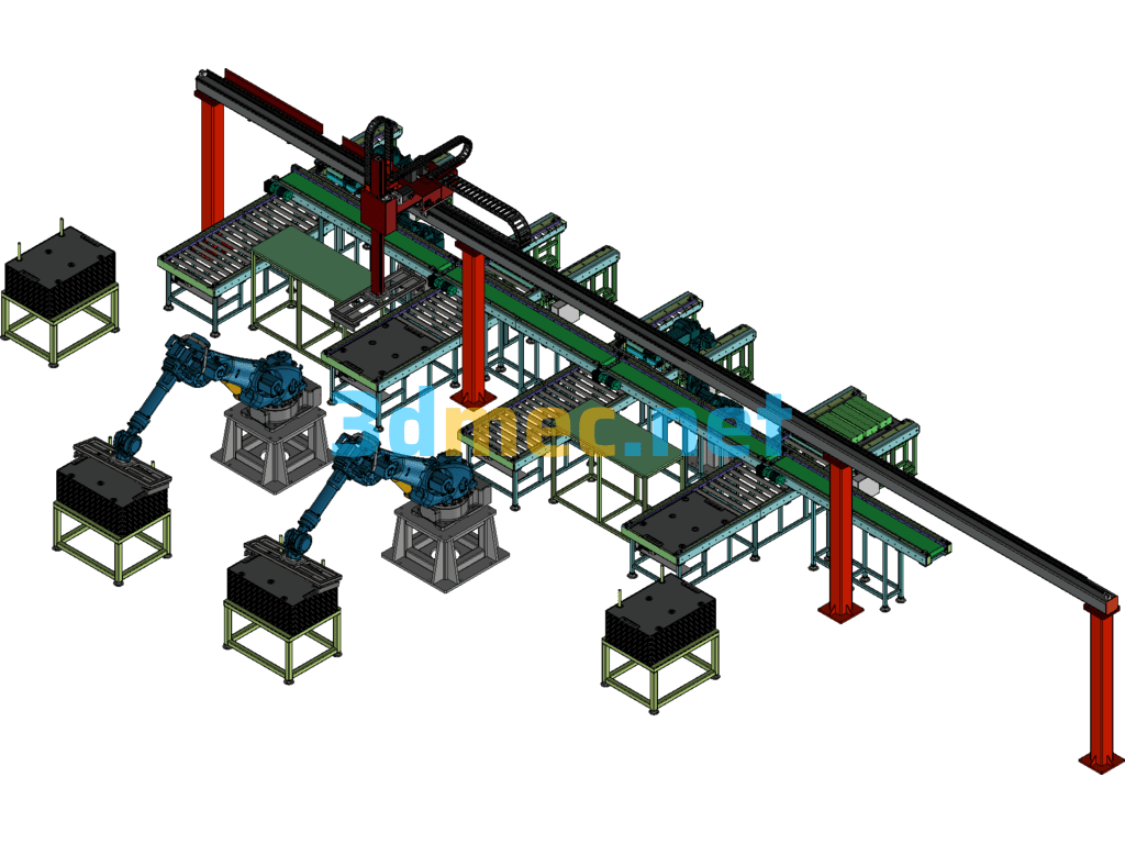 Transfer Palletizing Line Exported 3D Model Free Download