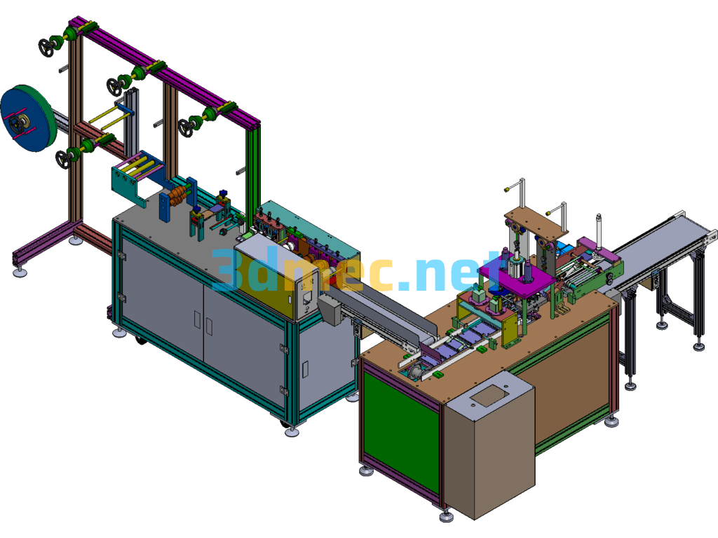 Drawing Of The Second Generation Of One Tow One Mask Machine SolidWorks 3D Model Free Download