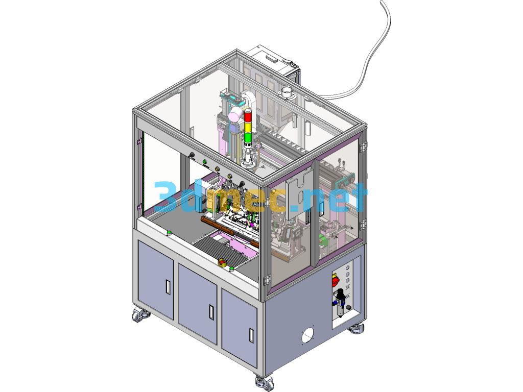 Five-Axis Module Automatic Soldering Machine XYZ Double Rotary Linkage Soldering Machine SolidWorks 3D Model Free Download