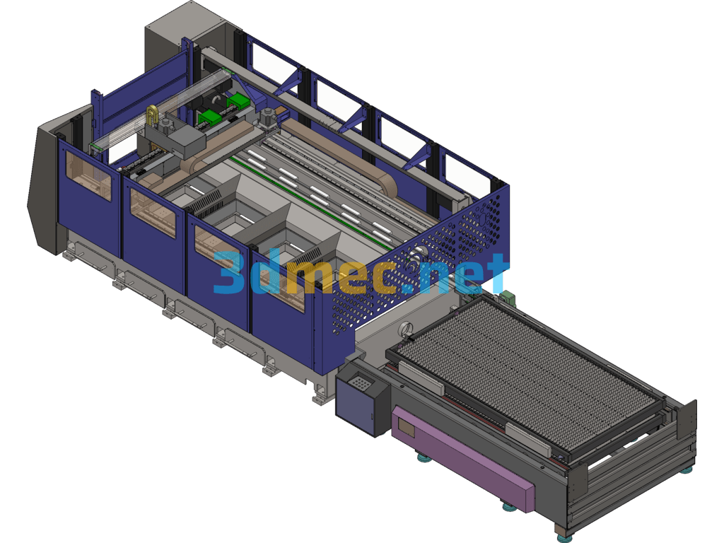 Fiber CNC Laser Cutting Machine SolidWorks 3D Model Free Download