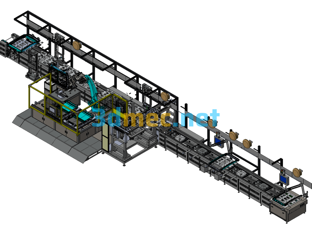 Panoramic Sunroof Assembly Line (Doubled Chain Flow Line Flow) Exported 3D Model Free Download