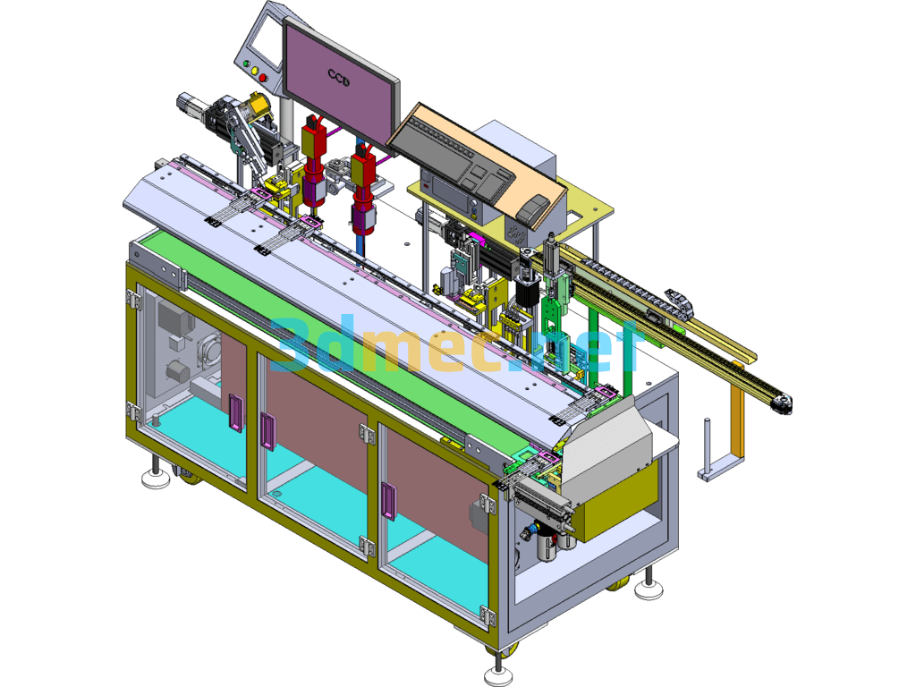 Fully Automatic USB+TYPE-C Solder Inspection+UV Light Curing Machine- SolidWorks 3D Model Free Download