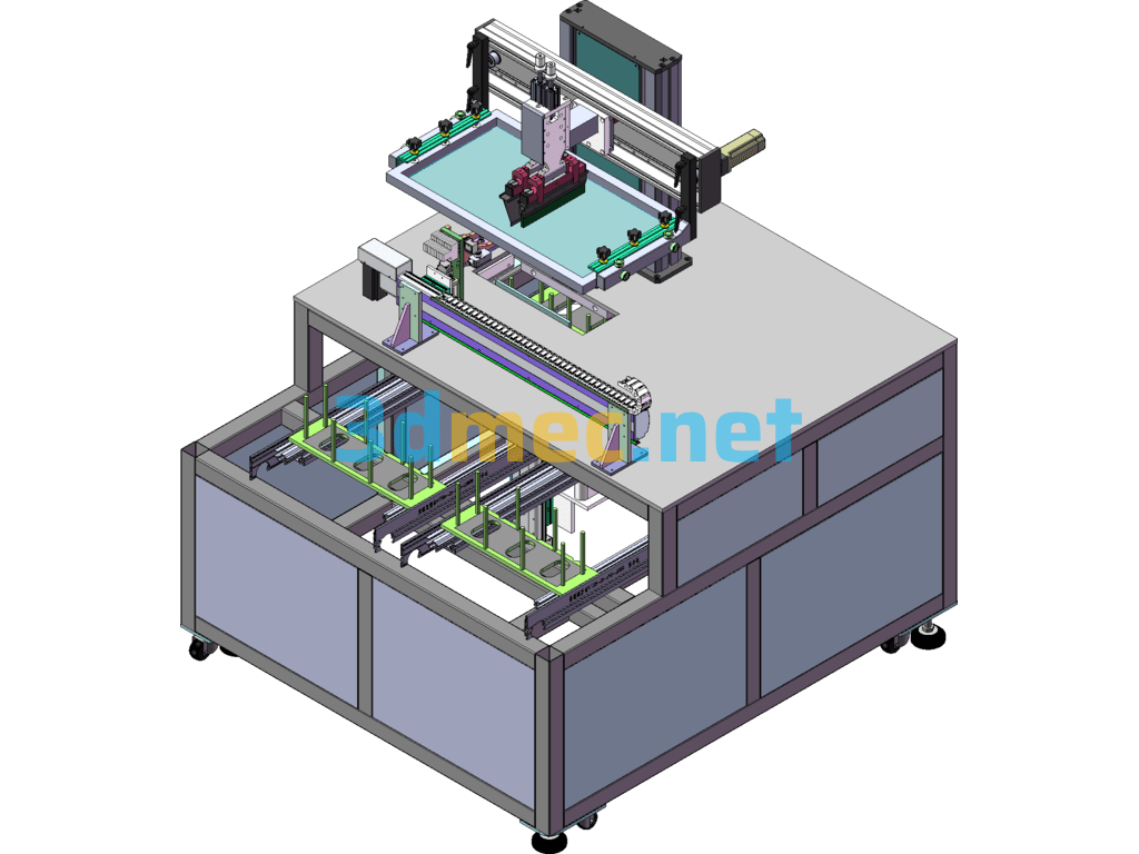 Automatic Screen Printing Equipment SolidWorks 3D Model Free Download