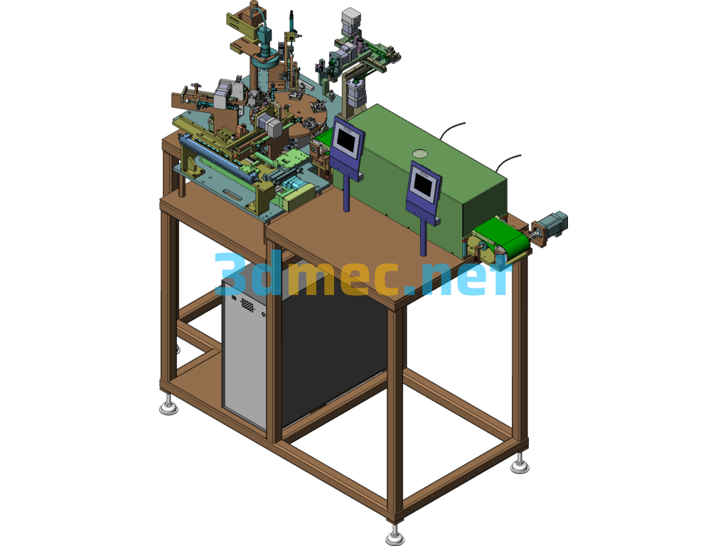 Fully Automatic Six-Station Electronic Component Testing Equipment SolidWorks 3D Model Free Download
