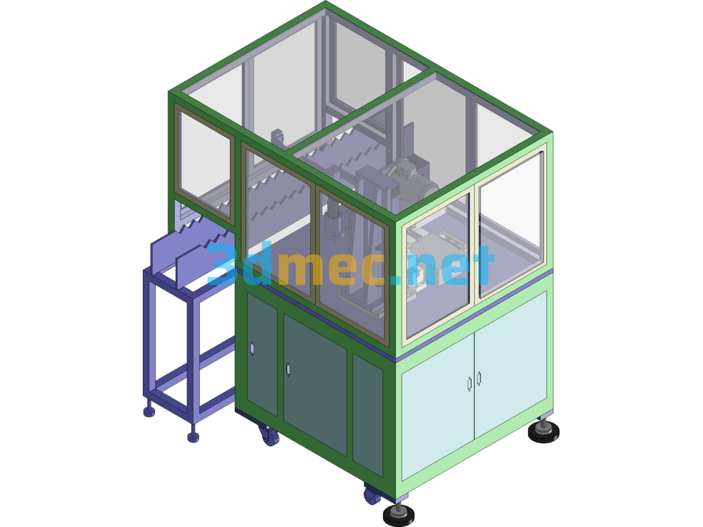 Fully Automatic Single Tool Dual Servo Fine Turning Machine (Miki Rotor) SolidWorks 3D Model Free Download