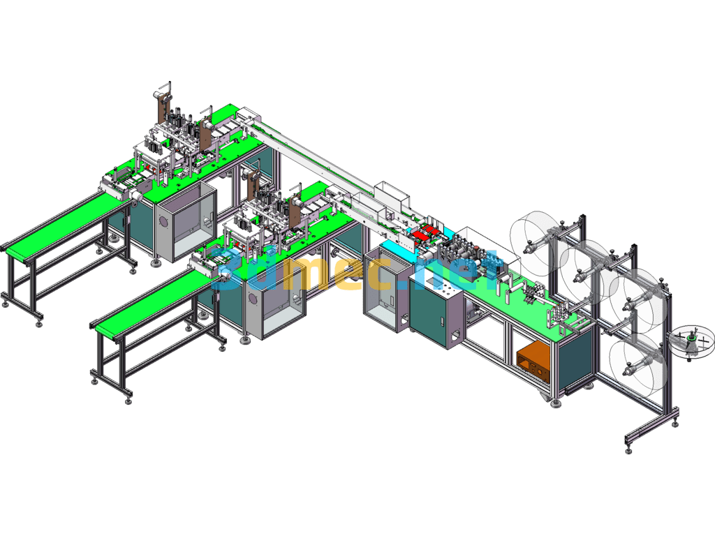 Automatic Mask Machine SolidWorks Mask Machine Drawings (3D + 2D + BOM Detailed Full) Automatic Plane One Tow Two Mask Machine SolidWorks 3D Model Free Download
