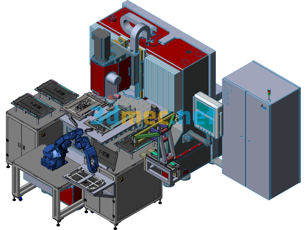 Fully Automated Extrusion Welding Plate Setting And Deburring Equipment (Already Produced) SolidWorks 3D Model Free Download