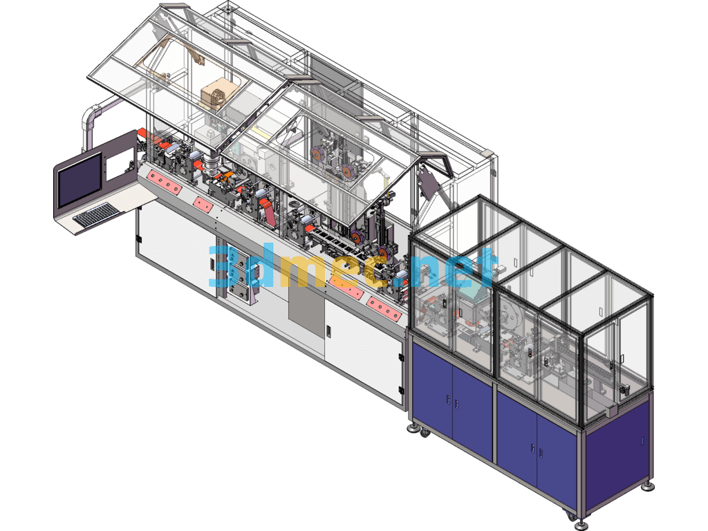 Fully Automatic Copper Film Signal Line Cutting And Inspection Automated Production Line SolidWorks 3D Model Free Download