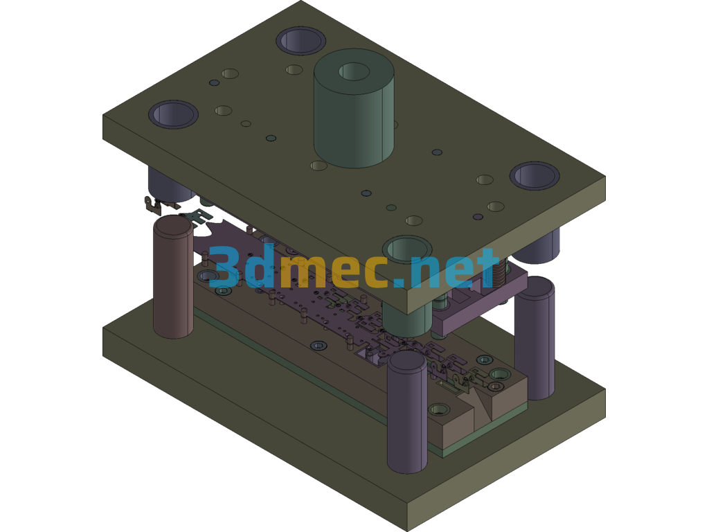 Progressive Die For Refrigerator Grounding Pins Exported 3D Model Free Download