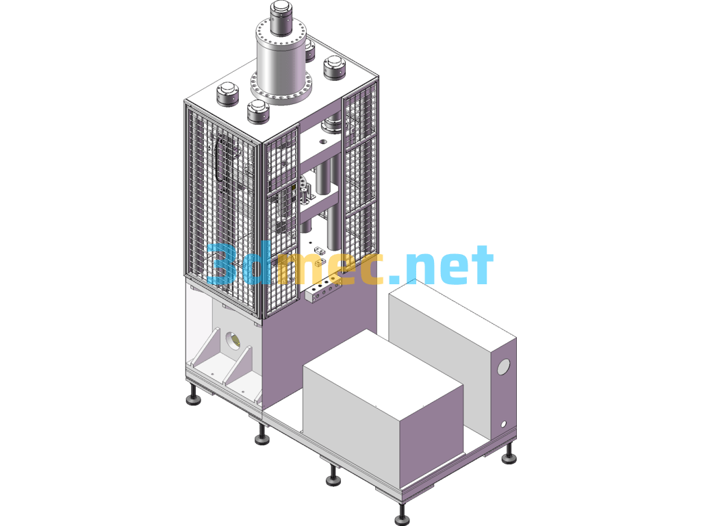 Punching Bumper Hydraulic Press 1 Double Bar Horizontal Side Processing Machine SolidWorks 3D Model Free Download