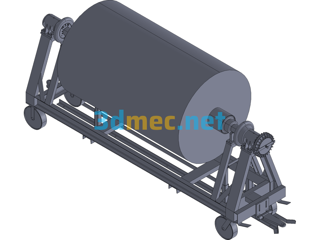 Unwinding Cart For Rewinding Equipment Exported 3D Model Free Download
