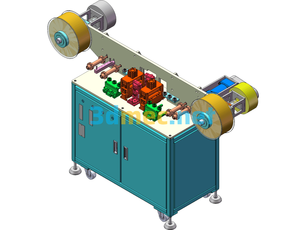 Power Electrode Lug Crimping And Deburring Machine SolidWorks 3D Model Free Download