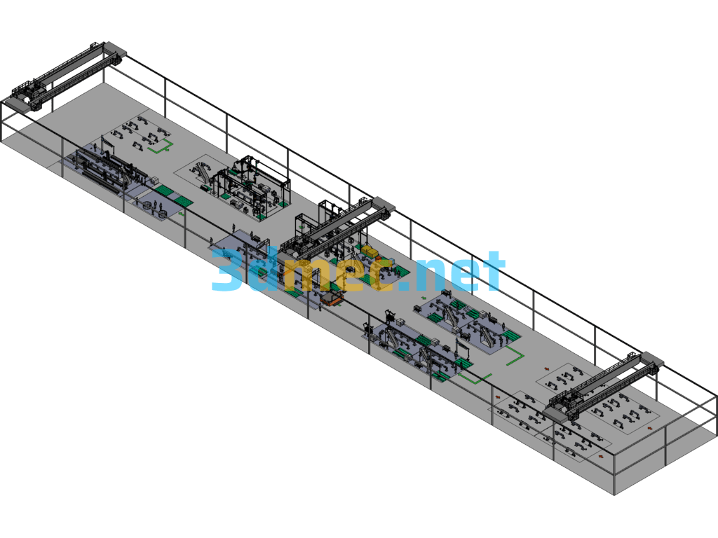 Booster Arm Automatic Factory Layout Exported 3D Model Free Download