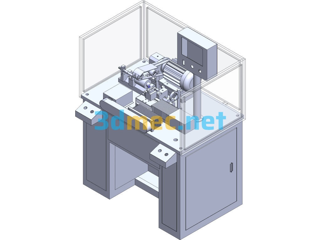 Single Tool Dual Servo Precision Turning Machine Ⅰ Type 3D+Engineering Drawing SolidWorks 3D Model Free Download
