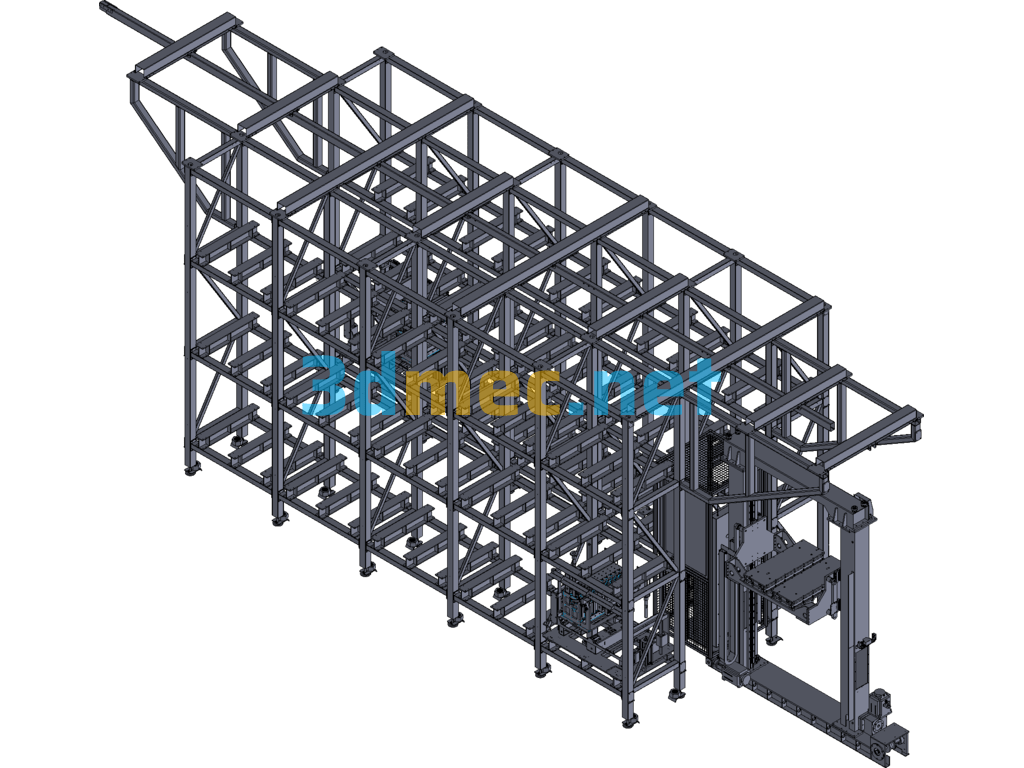 Bifurcated RGV Warehouse Exported 3D Model Free Download