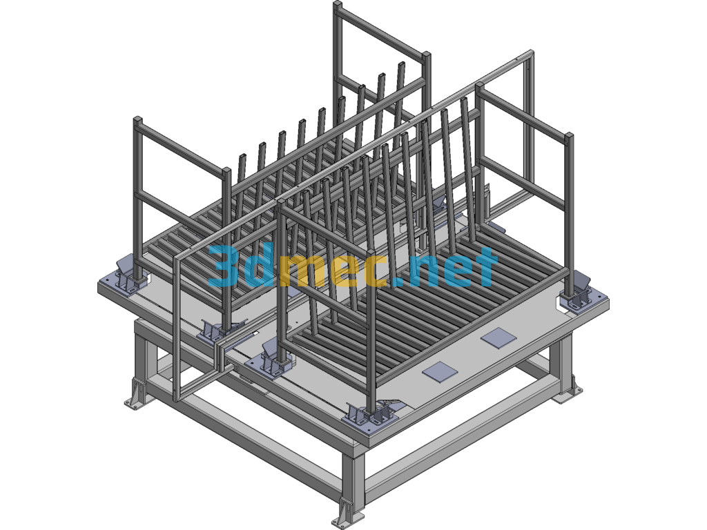 Bi-Directionally Placed Shelf Rotary Table Exported 3D Model Free Download
